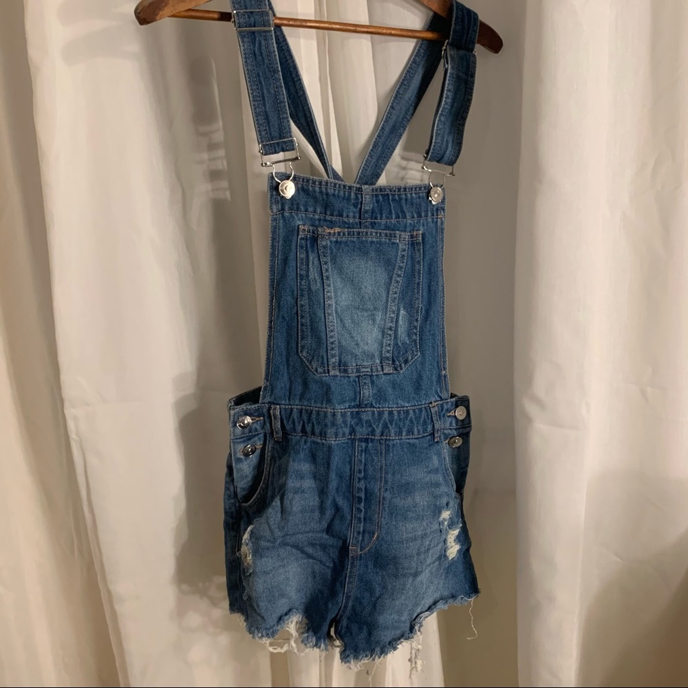 Overall Jean Shorts